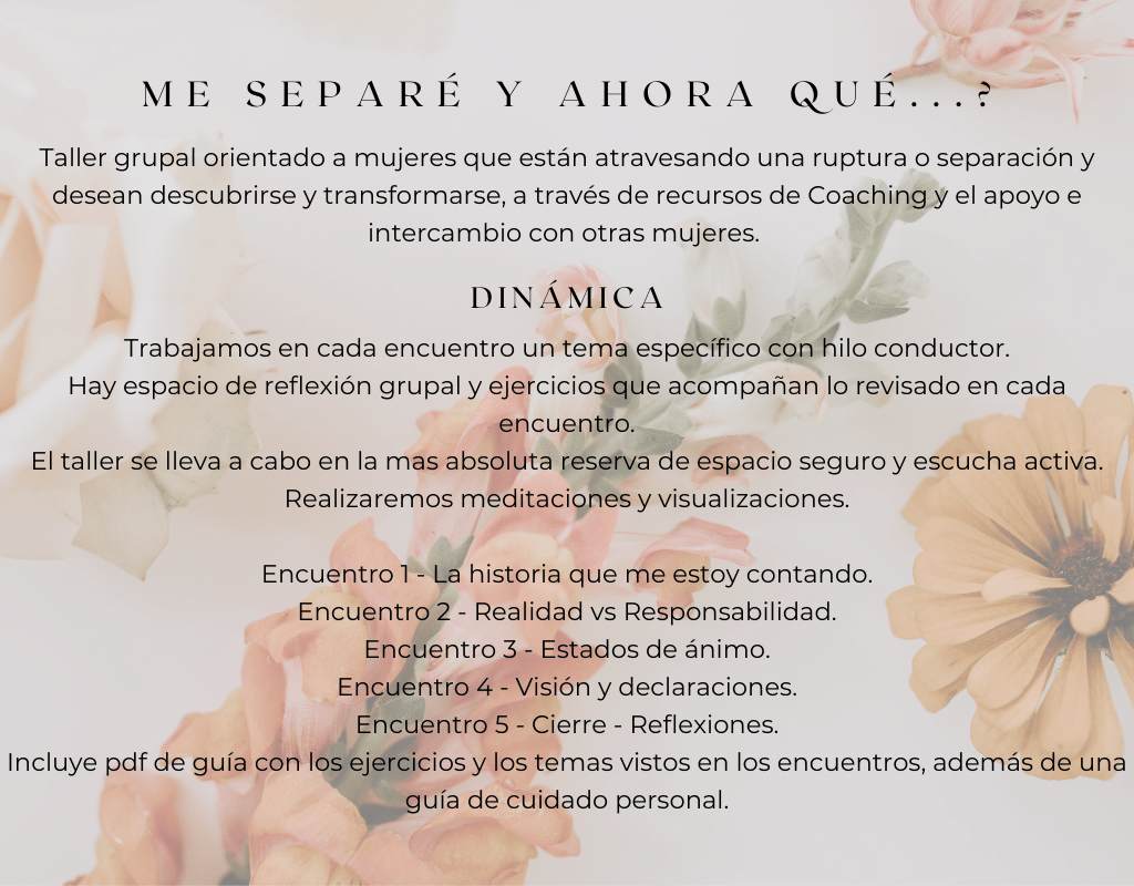 Eventos Me separé y ahora qué. www.mfmindful.ocm