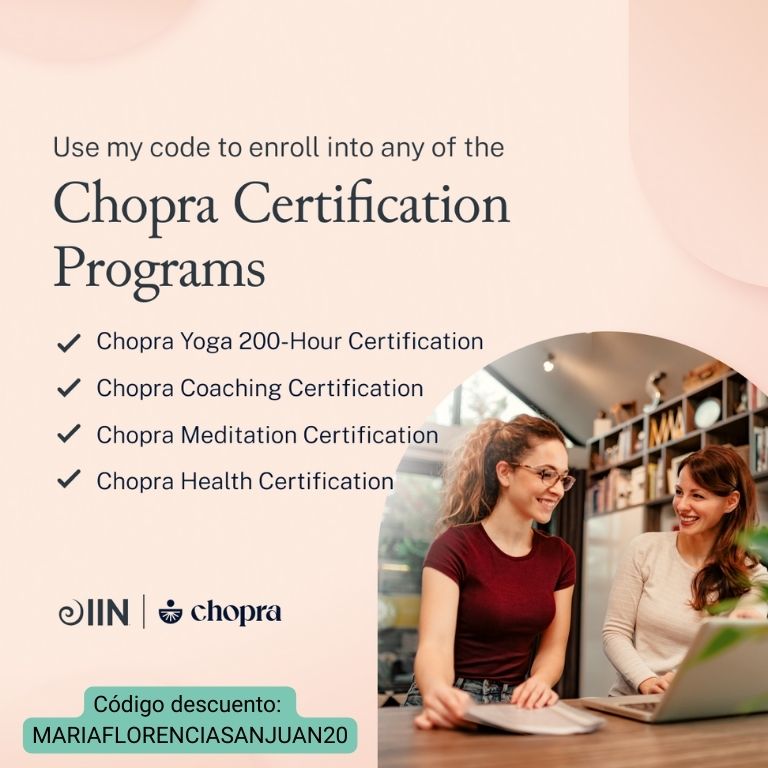 donde estudiar health coach. programas de certificacion de chopra